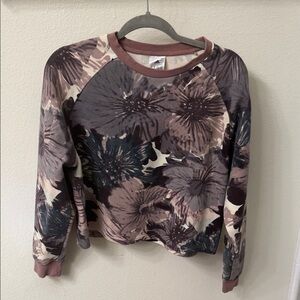 adidas Floral Sweatshirt - Mauve and Beige